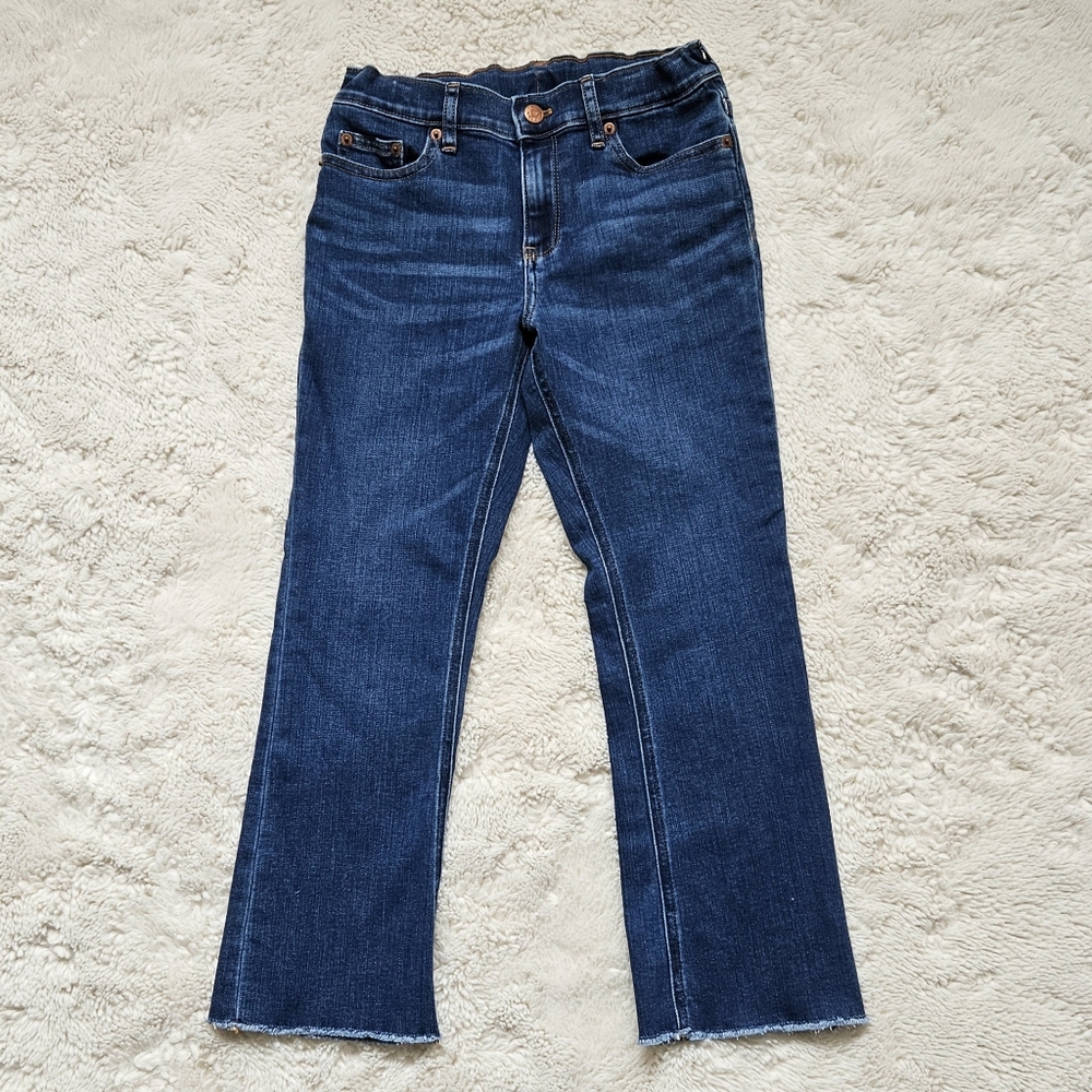 NWT Crewcuts Girls Raw Hem Demi-Boot Jean In Valley Wash Size 12